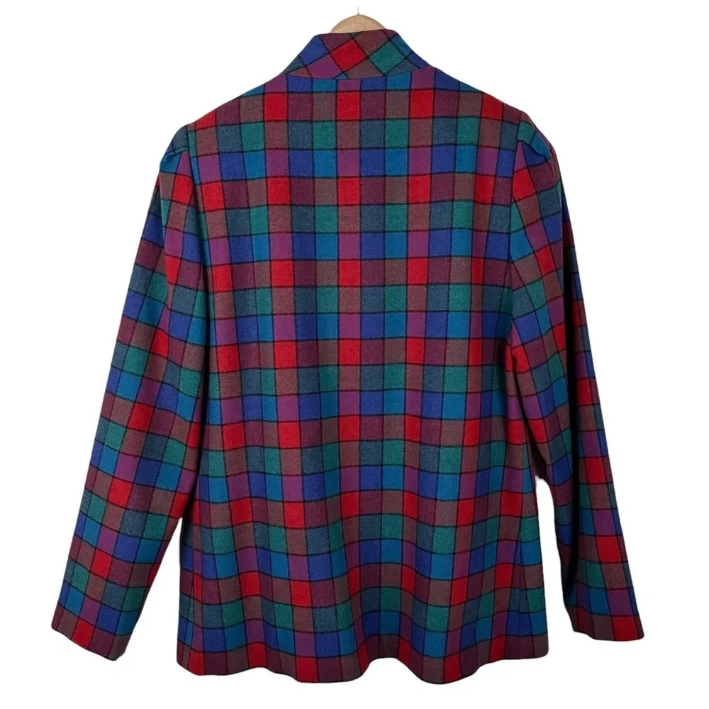 VINTAGE Checkered Wool Blazer - Picture 2 of 12